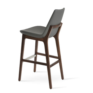 Soho Concept Eiffel Arm Barstools & Counterstools - Premium Camira Fabrics, Solid Wood Base, 10-year Guarantee, Elegant Design Walnut,Grey  Soho-concept-dining-chair-06770
