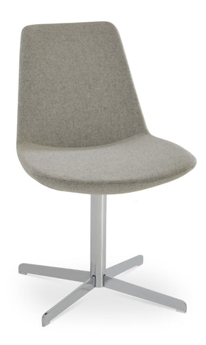 Soho Concept Eiffel 4 Star Swivel Chair In Camira Blazer Wool - Stylish Comfort With 10-year Guarantee, Gold Finish Silver  Soho-concept-dining-chair-03069