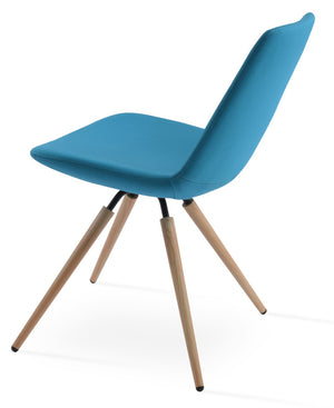 Soho Concept Eiffel Carrot Swivel Chair - Modern Comfort In Boucle, Velvet & Nubuck Fabrics - 10 Year Guarantee Natural,Turquoise Swivel. Solid Metal Top Part Connected To Four Tubular Legs Soho-concept-dining-chair-03071