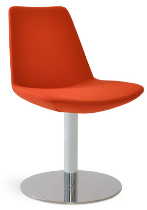 Soho Concept Eiffel Round Swivel Chair In Camira Era Fabric - Durable Chrome Base, 360° Comfort, 10-year Guarantee Chrome,Orange  Soho-concept-dining-chair-03086