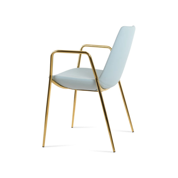 Soho Concept Eiffel Classy Armrest Dining Chair - Stylish Chrome Base, Soft Boucle & Velvet Options, 10-year Guarantee Gold  Soho-concept-dining-chair-03132