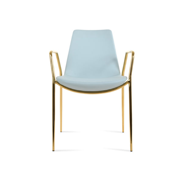 Soho Concept Eiffel Classy Armrest Dining Chair - Stylish Chrome Base, Soft Boucle & Velvet Options, 10-year Guarantee Gold  Soho-concept-dining-chair-03132