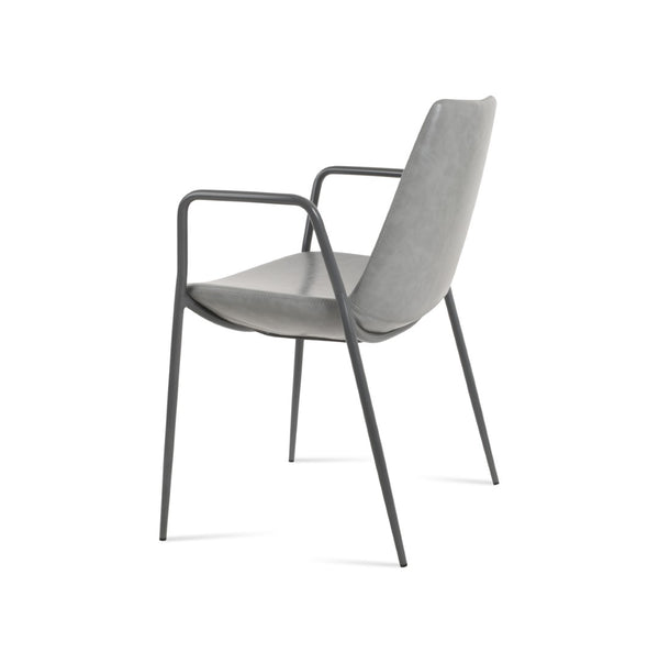 Soho Concept Eiffel Classy Armrest Dining Chair - Stylish Chrome Base, Soft Boucle & Velvet Options, 10-year Guarantee Grey,Light Grey  Soho-concept-dining-chair-03133