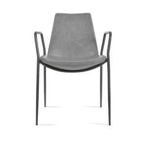 Soho Concept Eiffel Classy Armrest Dining Chair - Stylish Chrome Base, Soft Boucle & Velvet Options, 10-year Guarantee Grey,Light Grey  Soho-concept-dining-chair-03133