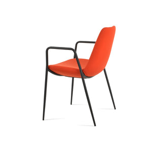 Soho Concept Eiffel Classy Armrest Dining Chair In Camira Blazer Wool & Boucle Fabric - 10-year Guarantee! Black,Orange  Soho-concept-dining-chair-03131