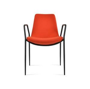 Soho Concept Eiffel Classy Armrest Dining Chair In Camira Blazer Wool & Boucle Fabric - 10-year Guarantee! Black,Orange  Soho-concept-dining-chair-03131