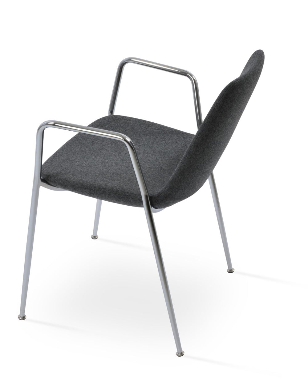 Soho Concept Eiffel Classy Dining Armchair - Elegant Chrome Base, Luxurious Camira Wool, 10-year Guarantee! Chrome,Dark Grey  Soho-concept-dining-chair-03093