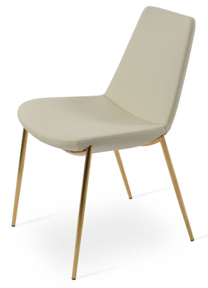 Soho Concept Eiffel Classy Dining Chair In Soft Leatherette With Chrome Base, 2-year Guarantee, Elegant Design Gold,Cream  Soho-concept-dining-chair-03098