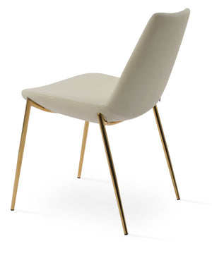 Soho Concept Eiffel Classy Dining Chair In Soft Leatherette With Chrome Base, 2-year Guarantee, Elegant Design Gold,Cream  Soho-concept-dining-chair-03098