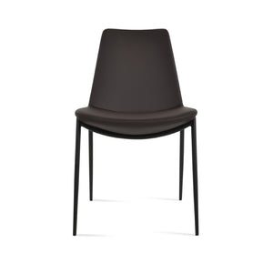 Soho Concept Eiffel Classy Armrest Dining Chair – Stylish Leatherette, Chrome Base, 2-year Guarantee, Turkiye Crafted Black,Brown  Soho-concept-dining-chair-03090