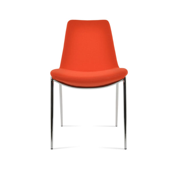 Soho Concept Eiffel Classy Chair - Stylish Dining Chair In Camira Blazer Wool, 10-year Guarantee, Made In Turkiye Chrome,Orange  Soho-concept-dining-chair-03091