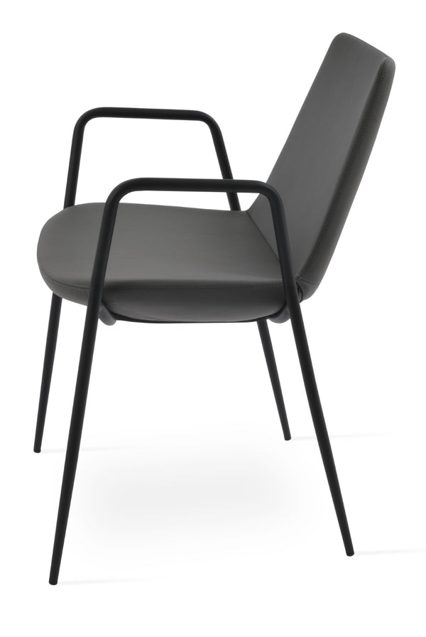 Soho Concept Eiffel Classy Armrest Dining Chair - Stylish Chrome Base, Soft Boucle & Velvet Options, 10-year Guarantee Black,Grey  Soho-concept-dining-chair-03117
