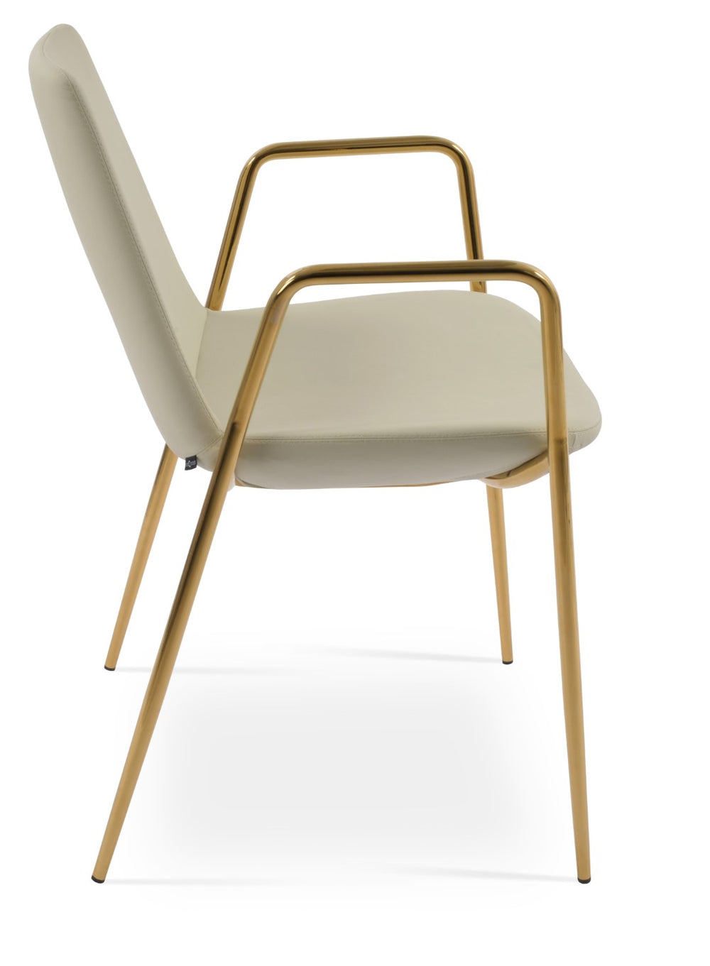 Soho Concept Eiffel Classy Armrest Dining Chair – Stylish Leatherette, Chrome Base, 2-year Guarantee, Turkiye Crafted Gold,Cream  Soho-concept-dining-chair-03113