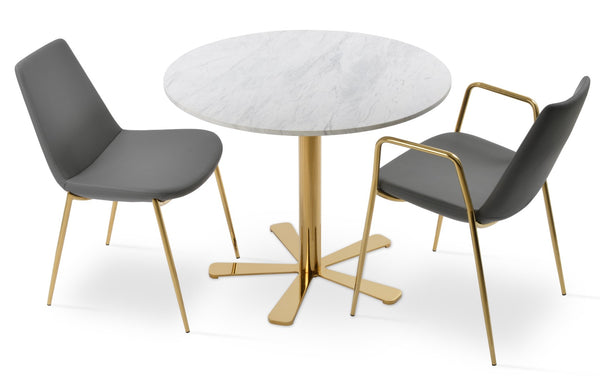 Soho Concept Eiffel Classy Dining Armchair - Elegant Boucle, Velvet & Nubuck Fabrics With Chrome & Gold Finishes Gold,Grey  Soho-concept-dining-chair-03112