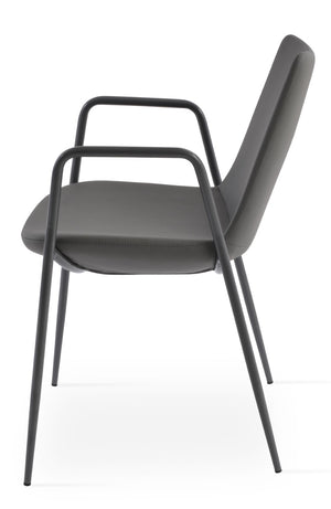 Soho Concept Eiffel Classy Armrest Dining Chair - Stylish Chrome Base, Soft Boucle & Velvet Options, 10-year Guarantee Grey  Soho-concept-dining-chair-03116