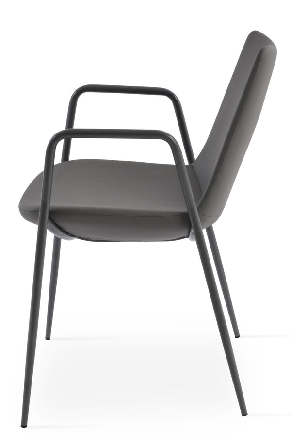 Soho Concept Eiffel Classy Armrest Dining Chair - Stylish Chrome Base, Soft Boucle & Velvet Options, 10-year Guarantee Grey  Soho-concept-dining-chair-03116