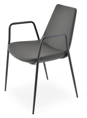 Soho Concept Eiffel Classy Armrest Dining Chair - Stylish Chrome Base, Soft Boucle & Velvet Options, 10-year Guarantee Grey  Soho-concept-dining-chair-03115