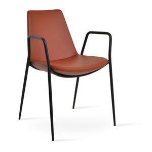 Soho Concept Eiffel Classy Armrest Dining Chair - Stylish Chrome Base, Soft Boucle & Velvet Options, 10-year Guarantee Black  Soho-concept-dining-chair-03102