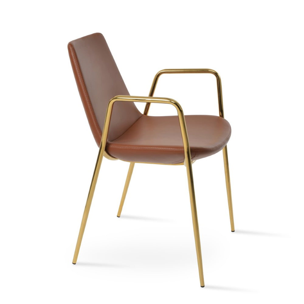 Soho Concept Eiffel Classy Armrest Dining Chair - Stylish Upholstered Seating With 5-year Guarantee & Chic Finishes Gold  Soho-concept-dining-chair-03105