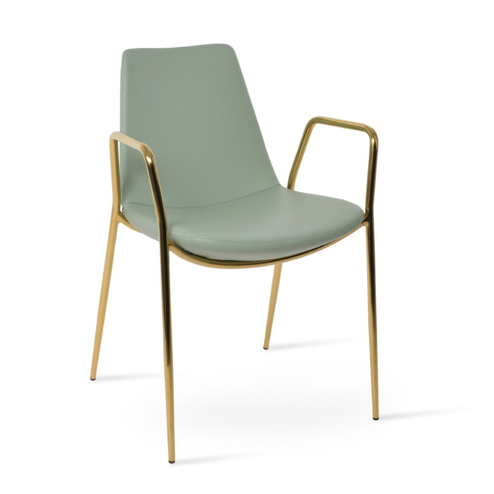 Soho Concept Eiffel Classy Armrest Dining Chair - Stylish Chrome Base, Soft Boucle & Velvet Options, 10-year Guarantee Gold  Soho-concept-dining-chair-03106