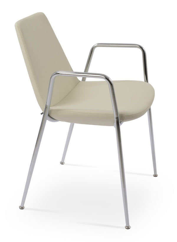 Soho Concept Eiffel Classy Dining Armchair - Elegant Boucle, Velvet & Nubuck Fabrics With Chrome & Gold Finishes Chrome,Cream  Soho-concept-dining-chair-03108