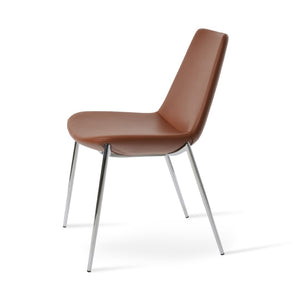 Soho Concept Eiffel Classy Chair - Elegant Dining Seating In Boucle, Velvet & Nubuck Fabrics With 10-year Guarantee Chrome  Soho-concept-dining-chair-03120