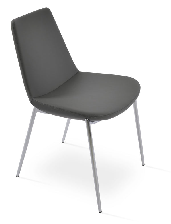 Soho Concept Eiffel Classy Chair - Elegant Dining Seating In Boucle, Velvet & Nubuck Fabrics With 10-year Guarantee Chrome  Soho-concept-dining-chair-03125