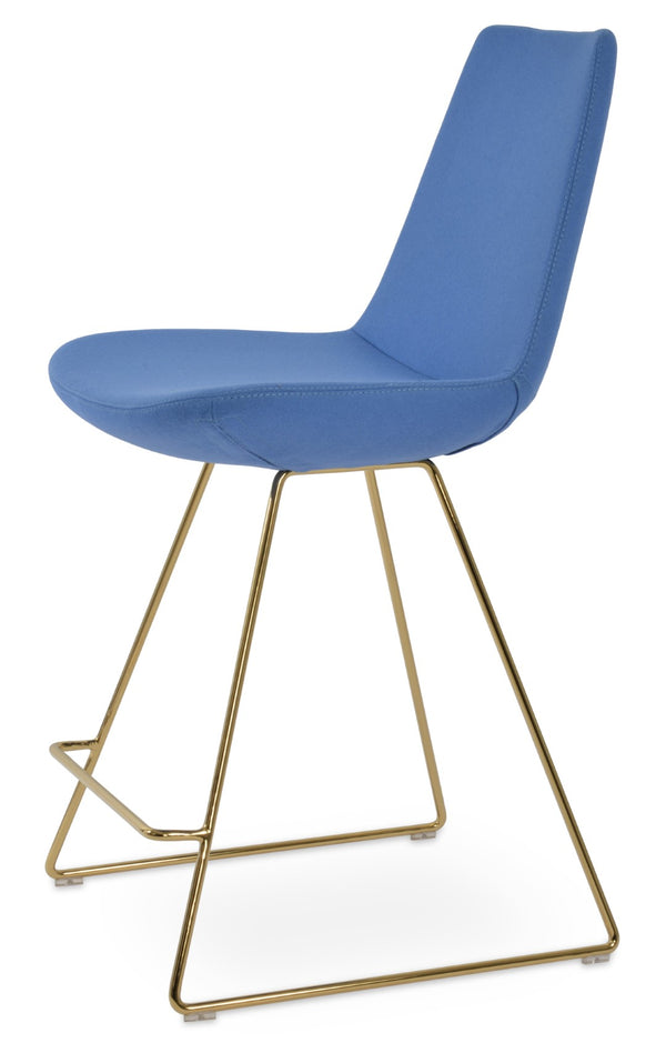 Soho Concept Eiffel Wire Barstools & Counterstools - Premium Camira Blazer Wool, 10-year Guarantee, Stylish Design Gold  Soho-concept-dining-chair-08276