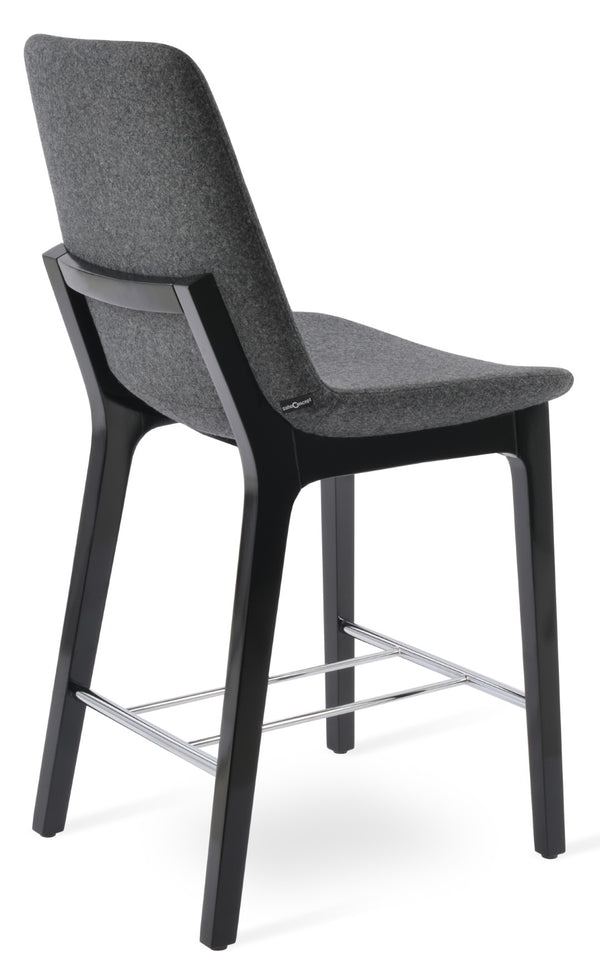 Soho Concept Eiffel Ana Counter & Barstools With Chic Camira Wool Fabric - Stylish Metal & Wood Finishes! Chrome,Black,Dark Grey  Soho-concept-dining-chair-08271