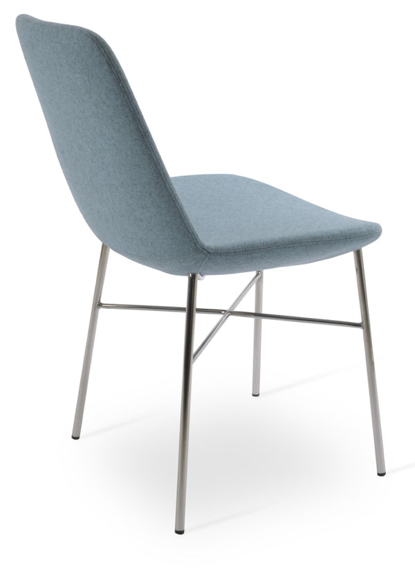 Soho Concept Eiffel Cross Chair - Stylish Dining Chair In Camira Blazer Wool, 10-year Guarantee, Black & Red Blue  Soho-concept-dining-chair-03157