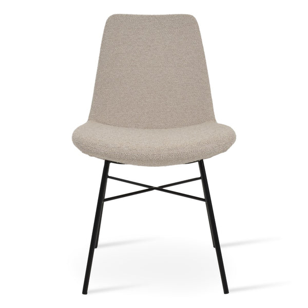 Soho Concept Eiffel Cross Chair - Modern Dining Chair With Boucle, Velvet & Nubuck Fabrics, 10-year Guarantee, 300 Lbs Black,Beige  Soho-concept-dining-chair-03146