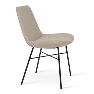 Soho Concept Eiffel Cross Chair - Modern Dining Chair With Boucle, Velvet & Nubuck Fabrics, 10-year Guarantee, 300 Lbs Black,Beige  Soho-concept-dining-chair-03146