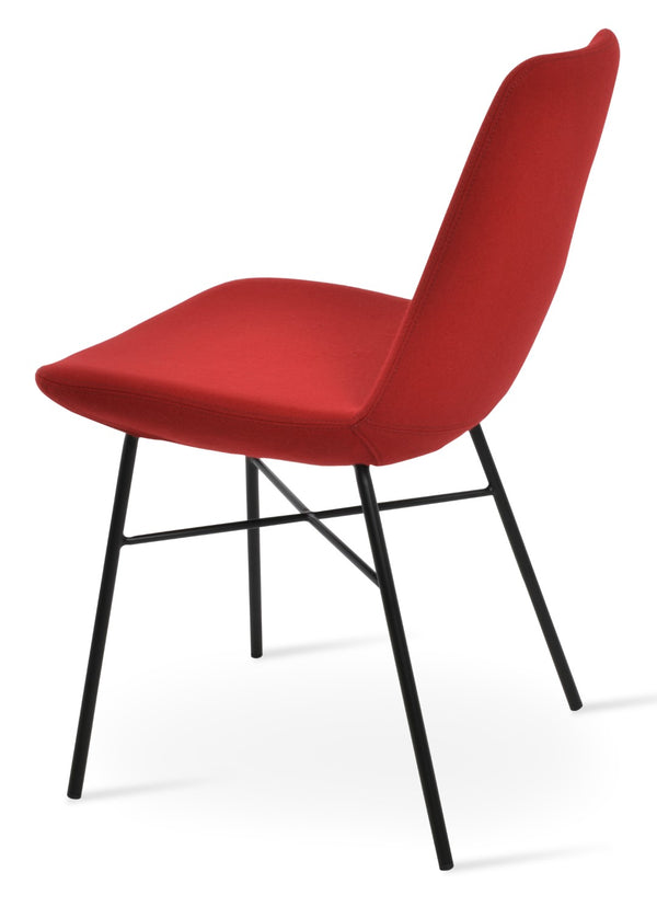 Soho Concept Eiffel Cross Chair - Stylish Dining Chair In Camira Blazer Wool, 10-year Guarantee, Black & Red Black,Red  Soho-concept-dining-chair-03154
