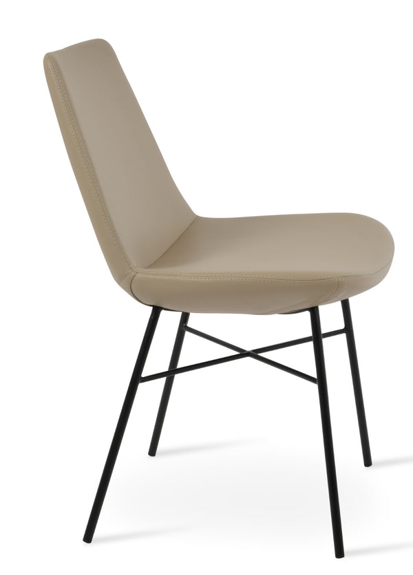 Soho Concept Eiffel Cross Chair Dining Chair - Premium Leatherette, 2-year Guarantee, Stylish Comfort & Durability Black  Soho-concept-dining-chair-03152