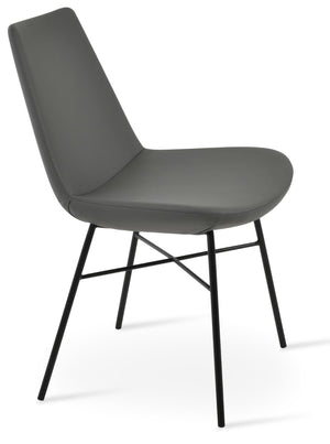 Soho Concept Eiffel Cross Chair Dining Chair - Premium Leatherette, 2-year Guarantee, Stylish Comfort & Durability Black,Grey  Soho-concept-dining-chair-03151