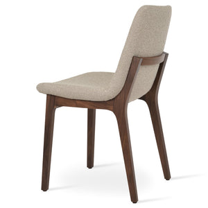 Soho Concept Eiffel Pyramid Swivel Dining Chair - Luxury Fabrics & Solid Wood Base, 10-year Guarantee, 350 Lbs Capacity Walnut,Beige  Soho-concept-dining-chair-03158