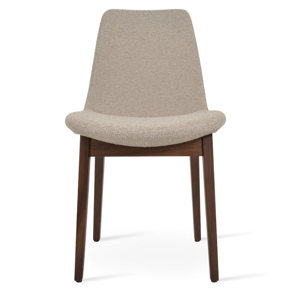 Soho Concept Eiffel Pyramid Swivel Dining Chair - Luxury Fabrics & Solid Wood Base, 10-year Guarantee, 350 Lbs Capacity Walnut,Beige  Soho-concept-dining-chair-03158