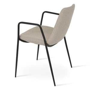 Soho Concept Eiffel Classy Dining Armchair - Elegant Boucle, Velvet & Nubuck Fabrics With Chrome & Gold Finishes Black,Beige  Soho-concept-dining-chair-03169