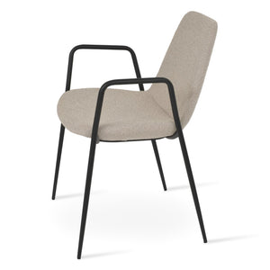 Soho Concept Eiffel Classy Dining Armchair - Elegant Boucle, Velvet & Nubuck Fabrics With Chrome & Gold Finishes Black,Beige  Soho-concept-dining-chair-03169