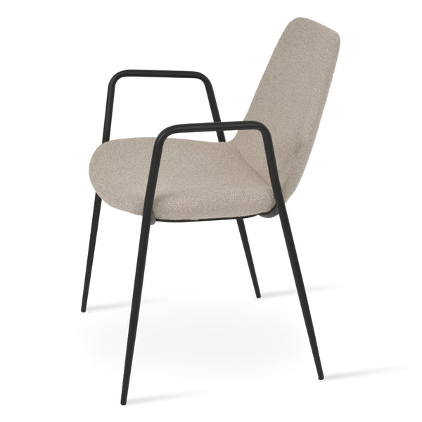 Soho Concept Eiffel Classy Dining Armchair - Elegant Boucle, Velvet & Nubuck Fabrics With Chrome & Gold Finishes Black,Beige  Soho-concept-dining-chair-03169