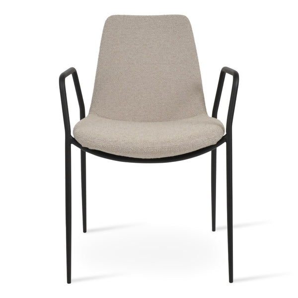 Soho Concept Eiffel Classy Dining Armchair - Elegant Boucle, Velvet & Nubuck Fabrics With Chrome & Gold Finishes Black,Beige  Soho-concept-dining-chair-03169