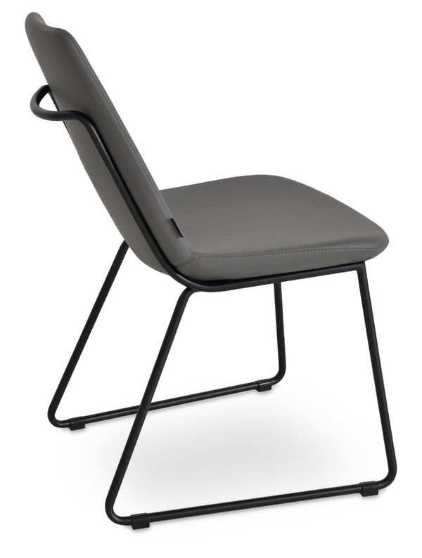 Soho Concept Eiffel Handle Back Dining Chair - Stylish Upholstery Options, 10-year Guarantee, 350 Lb Capacity Black,Grey  Soho-concept-dining-chair-03172
