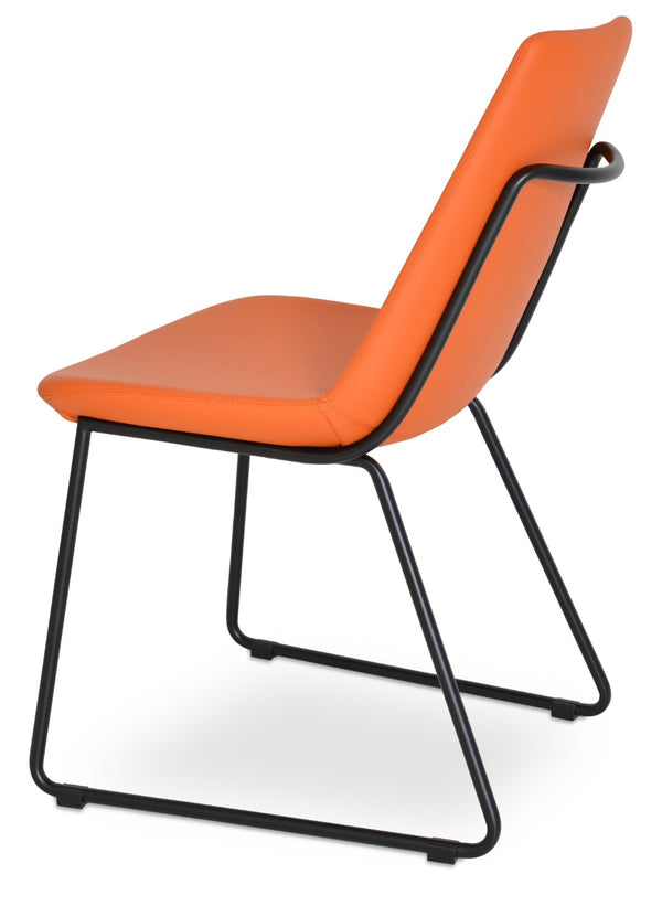 Soho Concept Eiffel Handle Back Dining Chair - Stylish Upholstery Options, 10-year Guarantee, 350 Lb Capacity Black,Orange  Soho-concept-dining-chair-03173