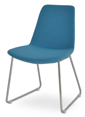 Soho Concept Eiffel Handle Back Chair - Stylish Dining Seat In Camira Blazer Wool With 10-year Guarantee, Turquoise Chrome,Turquoise  Soho-concept-dining-chair-03175