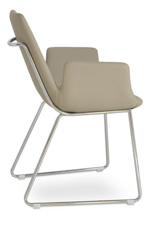 Soho Concept Eiffel Handle Back Dining Chair - Stylish Upholstery Options, 10-year Guarantee, 350 Lb Capacity Chrome  Soho-concept-dining-chair-03177