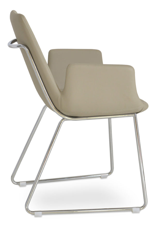 Soho Concept Eiffel Handle Back Dining Chair - Stylish Upholstery Options, 10-year Guarantee, 350 Lb Capacity Chrome  Soho-concept-dining-chair-03177
