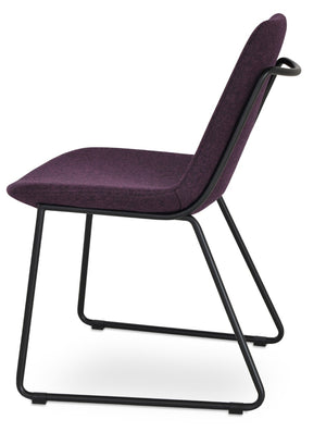 Soho Concept Eiffel Handle Back Chair - Stylish Dining Seat In Camira Blazer Wool With 10-year Guarantee, Turquoise Black  Soho-concept-dining-chair-03178