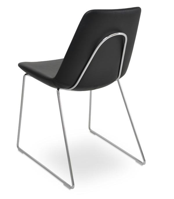 Soho Concept Eiffel Handle Back Dining Chair - Stylish, Durable Leatherette With 2-year Guarantee, 350 Lbs Capacity Chrome,Black  Soho-concept-dining-chair-03190