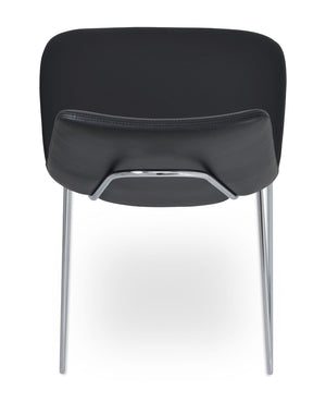 Soho Concept Eiffel Handle Back Dining Chair - Stylish, Durable Leatherette With 2-year Guarantee, 350 Lbs Capacity Chrome,Black  Soho-concept-dining-chair-03191