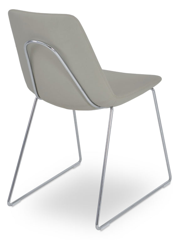 Soho Concept Eiffel Handle Back Dining Chair - Stylish Upholstery Options, 10-year Guarantee, 350 Lb Capacity Chrome  Soho-concept-dining-chair-03192
